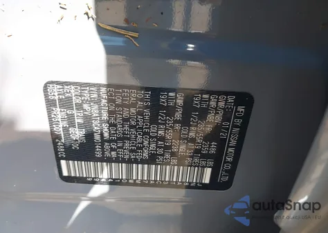 2021 Nissan Rogue Sl z USA, uszkodzony, nr VIN JN8AT3CA7MW014499